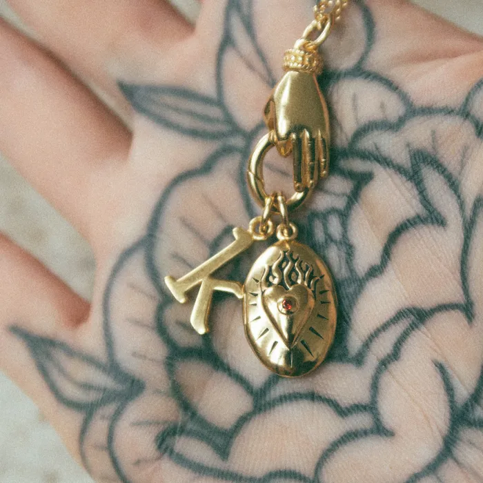 Lily Charmed Necklaces Flaming Heart Locket Charm Lily Charmed Necklaces Flaming Heart Locket Charm