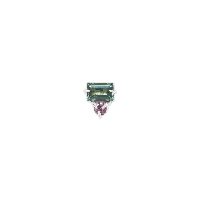 Maya Jewelry Earrings threadless Tender End in Gold with Genuine Gemstone