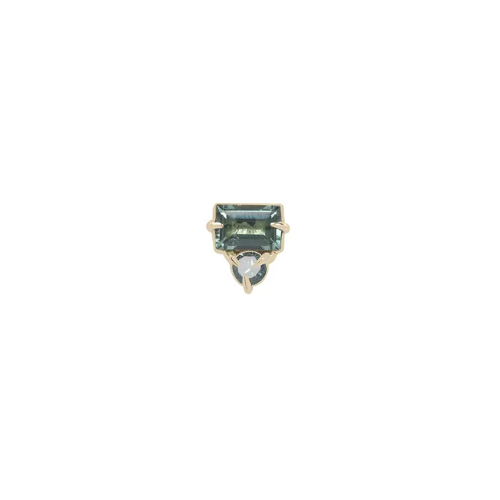 Maya Jewelry Earrings threadless Tender End in Gold with Genuine Gemstone
