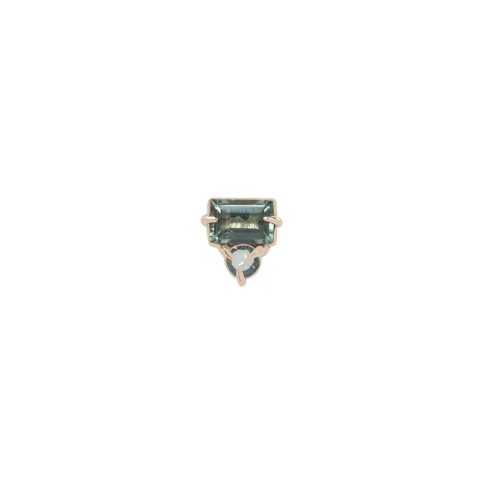 Maya Jewelry Earrings threadless Tender End in Gold with Genuine Gemstone