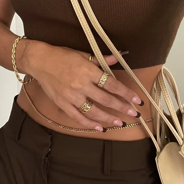 Necklaces Ellie Vail Demi Cuban Link Waist Chain