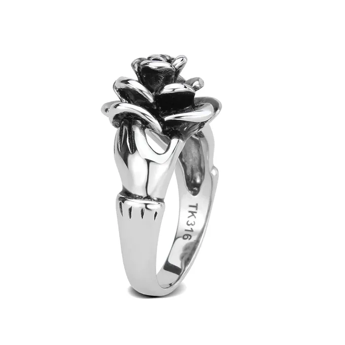 Rings Green CJ3870 Wholesale Womens Stainless Steel Flower Ring Rings Green CJ3870 Wholesale Womens Stainless Steel Flower Ring