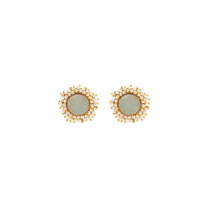 Teejh Earrings Teejh Roop Light Green Druzy Stone Earring Teejh Earrings Teejh Roop Light Green Druzy Stone Earring