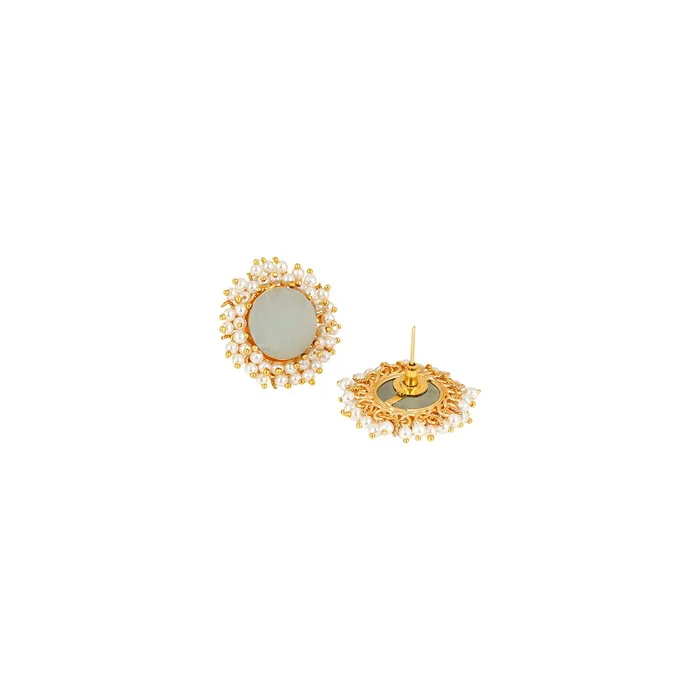 Teejh Earrings Teejh Roop Light Green Druzy Stone Earring Teejh Earrings Teejh Roop Light Green Druzy Stone Earring