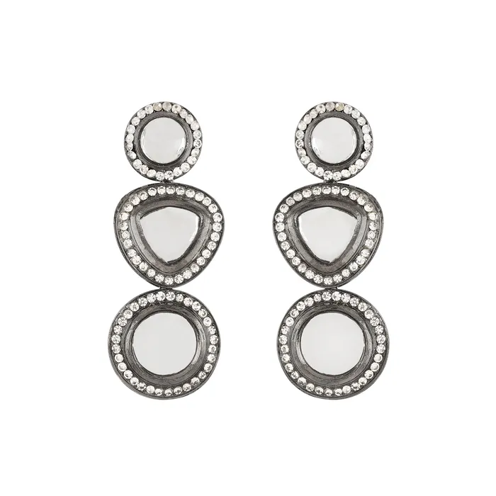 Teejh Teejh Chandani Silver Oxidised Earrings Earrings