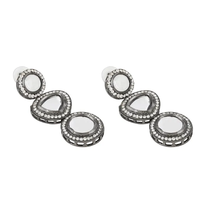 Teejh Teejh Chandani Silver Oxidised Earrings Earrings