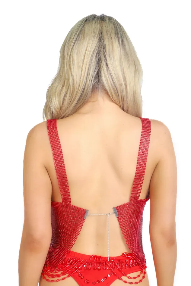 THE LUMI SHOP Necklaces Red Metallic Chain Top