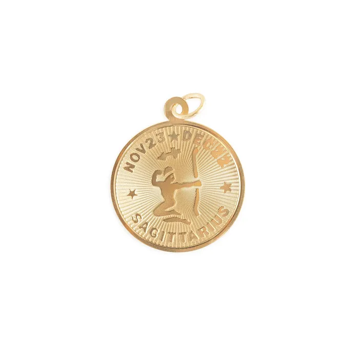 Vintage Earrings Sagittarius 14k Gold Zodiac Charm