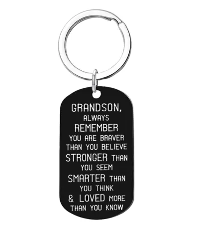 01 Earrings K62 Black To My Grandson Keychain