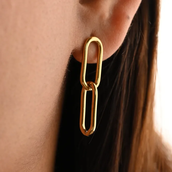 18K GoldFilled Link Chain Earrings for Women Jewelvers Earrings
