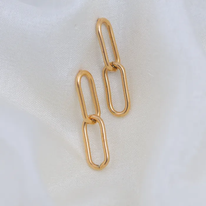 18K GoldFilled Link Chain Earrings for Women Jewelvers Earrings
