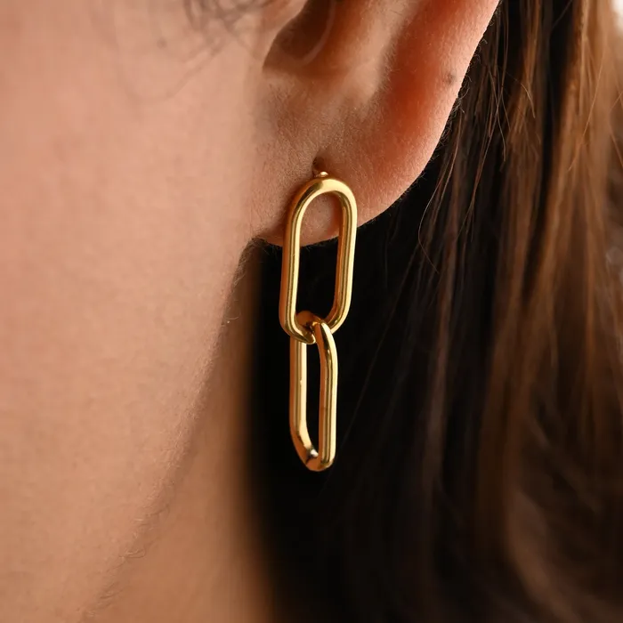 18K GoldFilled Link Chain Earrings for Women Jewelvers Earrings