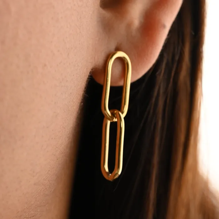 18K GoldFilled Link Chain Earrings for Women Jewelvers Earrings