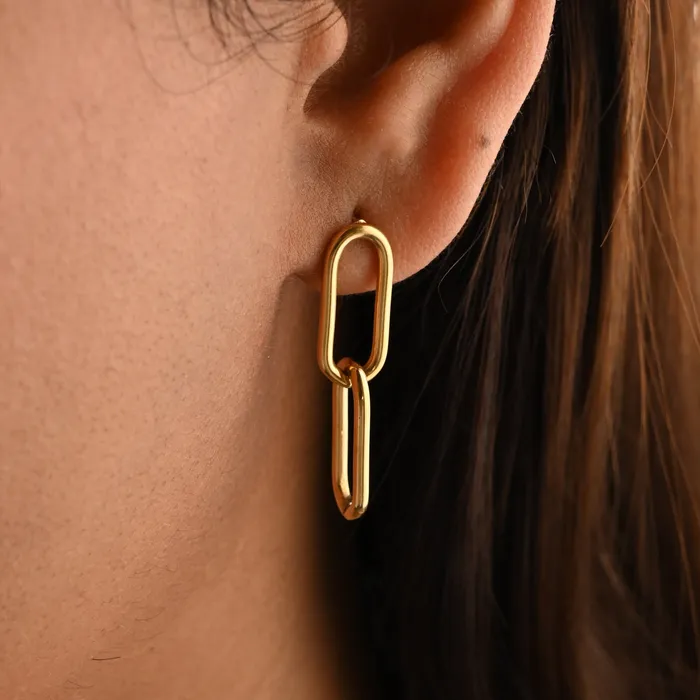 18K GoldFilled Link Chain Earrings for Women Jewelvers Earrings