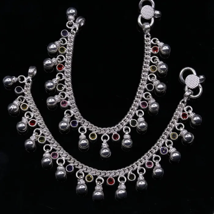 6 Handmade Sterling silver baby anklet excellent baby gifting charm bracelet ankle foot jewelry with noisy hanging bells from india ank16 TRIBAL ORNAMENTS Bracelets 6 Handmade Sterling silver baby anklet excellent baby gifting charm bracelet ankle foot jewelry with noisy hanging bells from india ank16 TRIBAL ORNAMENTS Bracelets