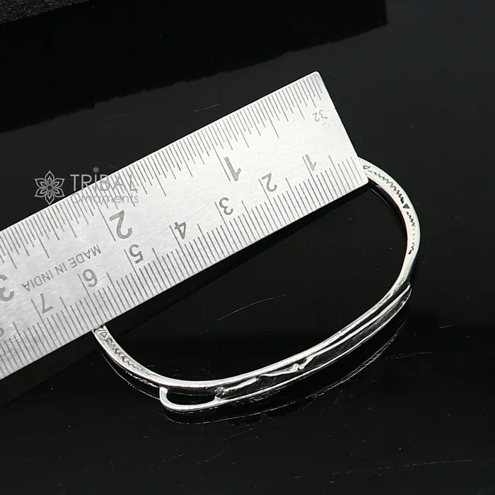 925 sterling silver handmade amazing stylish feather design adjustable customized modern trendy cuff kada bracelet unisex jewelry CUFF177 TRIBAL ORNAMENTS Bracelets