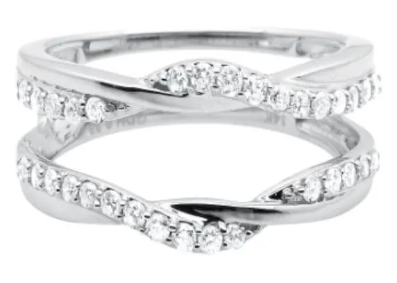 alice Rings R254 Silver Twisted Rhinestone Ring