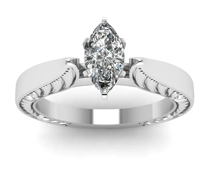 alice Rings R311 Silver Rhinestone Stone Ring