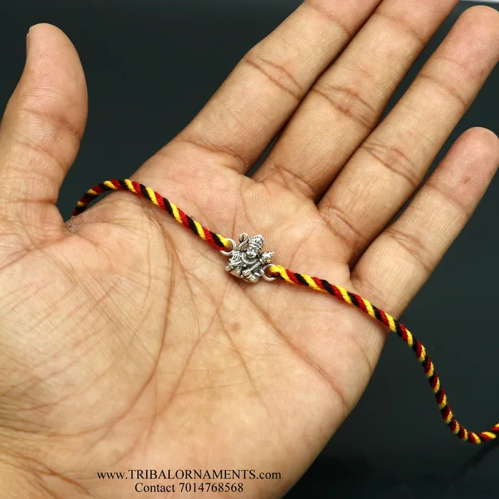 Bracelets TRIBAL ORNAMENTS 925 sterling silver handmade beautiful Hanuman ji design Rakhi Bracelet amazing stylish gift for Rakshabandhan rk106