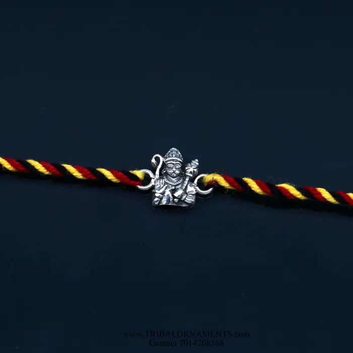 Bracelets TRIBAL ORNAMENTS 925 sterling silver handmade beautiful Hanuman ji design Rakhi Bracelet amazing stylish gift for Rakshabandhan rk106