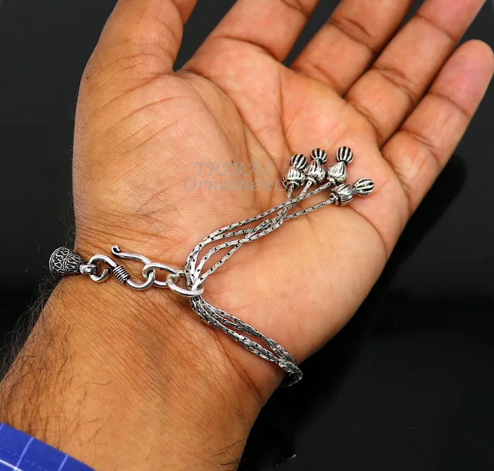 Bracelets TRIBAL ORNAMENTS Modern chunky stylish 925 sterling adjustable multiline bracelet jewelry gift jewelry sbr460 Bracelets TRIBAL ORNAMENTS Modern chunky stylish 925 sterling adjustable multiline bracelet jewelry gift jewelry sbr460