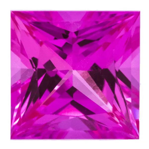 Chatham LabGrown Princess Pink Sapphire Stone Size FIRE BRILLIANCE Earrings