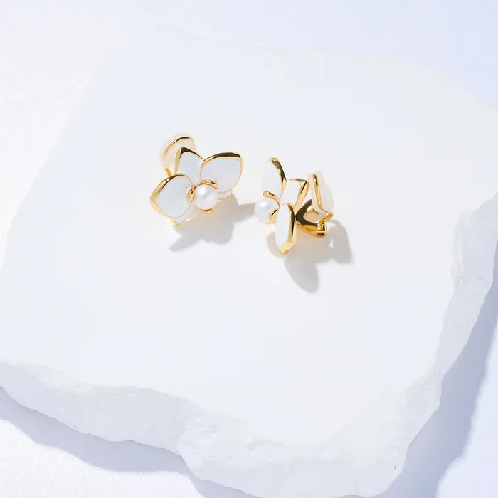 ClipOn Top Grade Freshwater Pearl Earrings WE00832 ORCHID Pearly Lustre Earrings