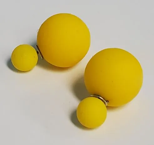 E726 Yellow Double Ball Earrings POLLY Earrings