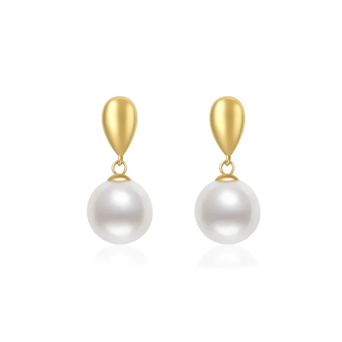 Earrings 18k Freshwater Pearl Earrings KE00102 Si Dian Jin Pearly Lustre