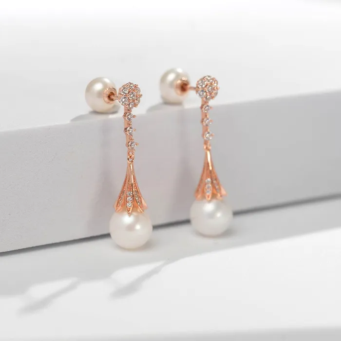 Earrings Elegant Pearl Earrings WE00516 Pearly Lustre