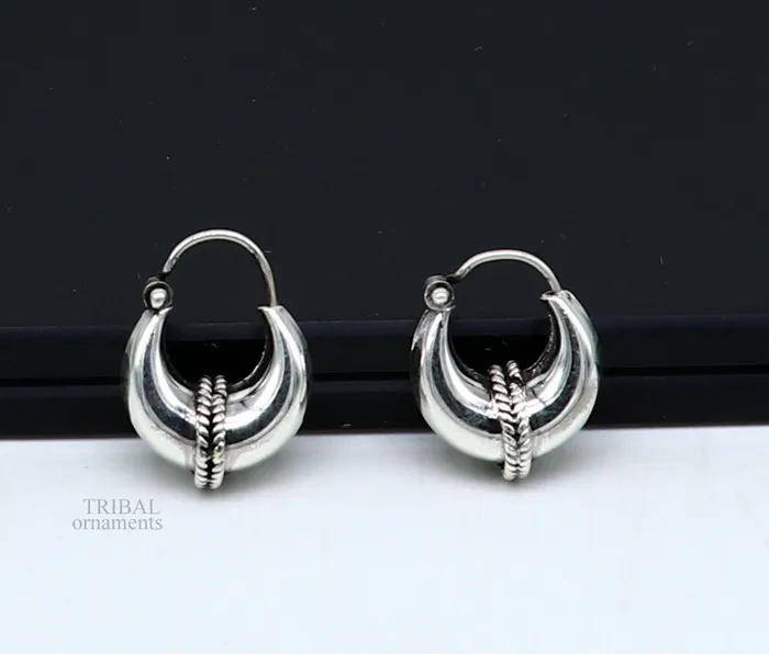 Earrings TRIBAL ORNAMENTS Vintage Design 925 sterling silver fabulous hoops earring tribal kundal earring from Rajasthan India best gifting unisex jewelry ear1048 Earrings TRIBAL ORNAMENTS Vintage Design 925 sterling silver fabulous hoops earring tribal kundal earring from Rajasthan India best gifting unisex jewelry ear1048