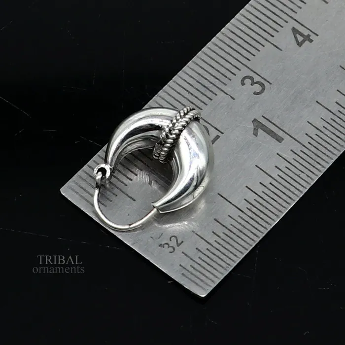 Earrings TRIBAL ORNAMENTS Vintage Design 925 sterling silver fabulous hoops earring tribal kundal earring from Rajasthan India best gifting unisex jewelry ear1048