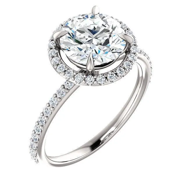 Fire Brilliance Rings 12mm or 6 Cts DEW Round Moissanite Center Stone Diamond Accent Ice Halo 950 Platinum Ring Fire Brilliance Rings 12mm or 6 Cts DEW Round Moissanite Center Stone Diamond Accent Ice Halo 950 Platinum Ring