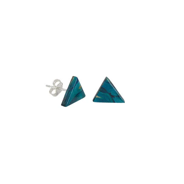 Heathergem Triangle Stud Silver Earrings Charles Buyers Earrings