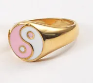 Jewelvers Rings 18K GoldFilled Enamel Yin and Yang Ring Jewelvers Rings 18K GoldFilled Enamel Yin and Yang Ring