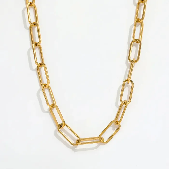 Necklaces Jewelvers 18K GoldFilled Paperclip Chain Necklace For Women