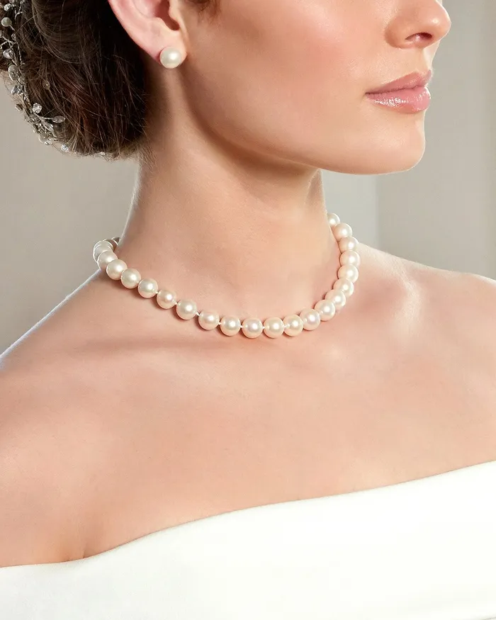 Necklaces spt 95105mm White Freshwater Pearl Necklace AAAA Quality