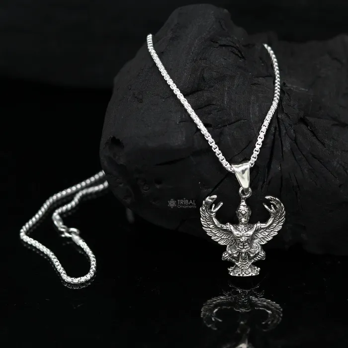Necklaces TRIBAL ORNAMENTS 925 sterling silver Garuda pendant silver idol god Garuda pendant necklace lord garuda pendant animal jewelry nsp638