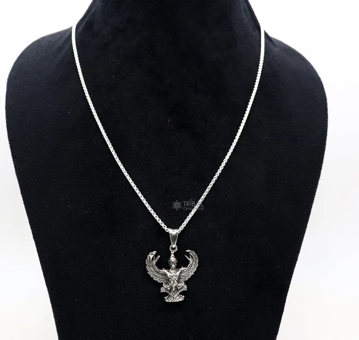 Necklaces TRIBAL ORNAMENTS 925 sterling silver Garuda pendant silver idol god Garuda pendant necklace lord garuda pendant animal jewelry nsp638