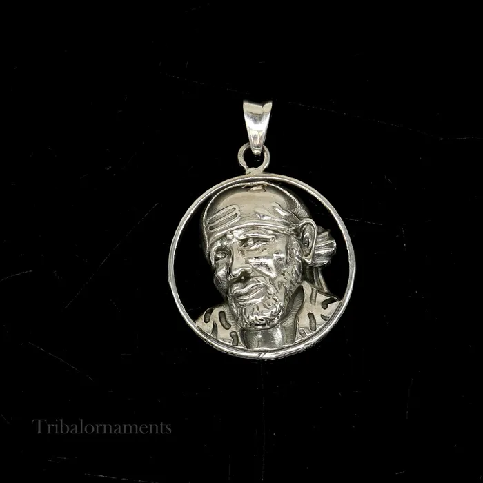 Necklaces TRIBAL ORNAMENTS idol Sai Baba pendant 925 sterling silver handmade amazing stylish unisex pendant locket personalized jewelry tribal jewelry ssp945 Necklaces TRIBAL ORNAMENTS idol Sai Baba pendant 925 sterling silver handmade amazing stylish unisex pendant locket personalized jewelry tribal jewelry ssp945