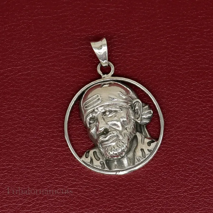 Necklaces TRIBAL ORNAMENTS idol Sai Baba pendant 925 sterling silver handmade amazing stylish unisex pendant locket personalized jewelry tribal jewelry ssp945