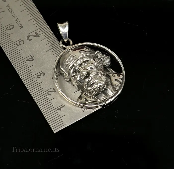 Necklaces TRIBAL ORNAMENTS idol Sai Baba pendant 925 sterling silver handmade amazing stylish unisex pendant locket personalized jewelry tribal jewelry ssp945
