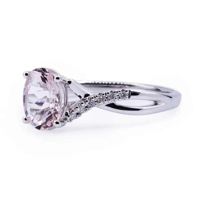 Oval Morganite Setting with Accented Infinity Shank Fire Brilliance Rings