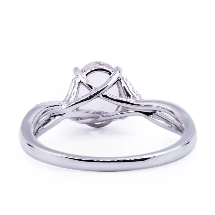 Oval Morganite Setting with Accented Infinity Shank Fire Brilliance Rings