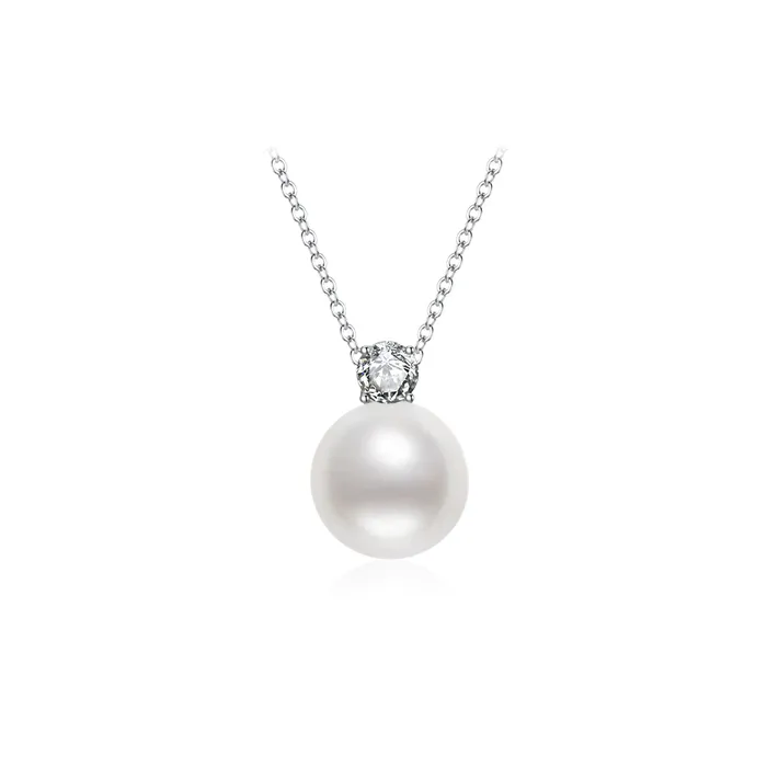 Pearly Lustre Necklaces 18K Solid Gold Freshwater Pearl Necklace KN00162