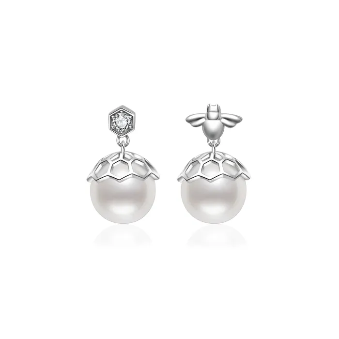 Pearly Lustre Top Grade Edison Pearl Earrings WE00652 Beelieve Earrings