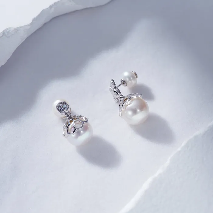 Pearly Lustre Top Grade Edison Pearl Earrings WE00652 Beelieve Earrings