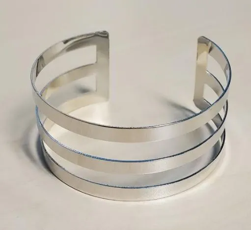 POLLY Bracelets B641 Silver Metal Cuff Bracelet