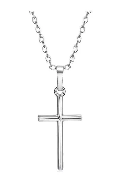 POLLY Necklaces AZ975 Silver Color Cross Necklace with Free Earrings