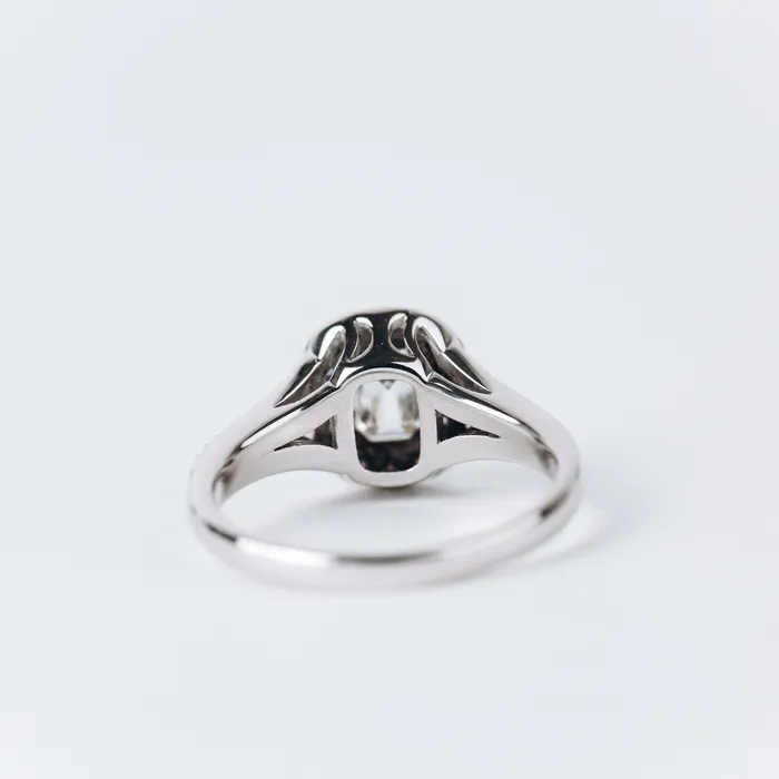 PreOwned Criss Cut Halo Engagement Ring Christopher Designs Rings